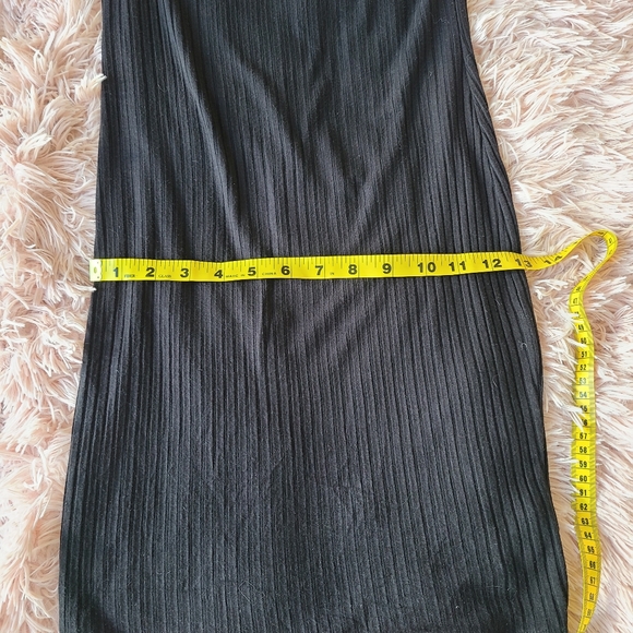 S U2B Ribbed Black Bodycon Off the Shoulder Dress - Picture 9 of 9